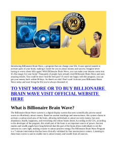 BILLIONAIRE BRAIN WAVE AUDIO PROGRAM OFFICIAL WEBSITE