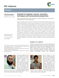 Essential oil eugenol Sources extraction technique