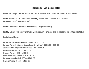 Art History Final Exam: Periods & Styles