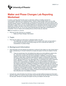 matter and phase changes lab report observational