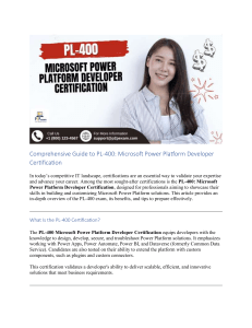 Comprehensive Guide to PL-400: Microsoft Power Platform Developer Certification