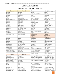 Vocab and Grammar