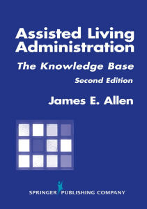 BOOKS Assisted Living Administration The Knowledge Base Second Edition