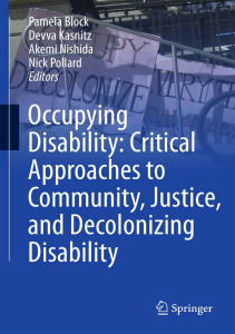 BOOKS Occupying Disability Critical Approaches to Community Justice and 