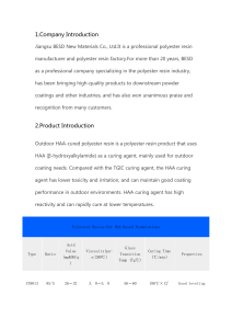 Polyester Resins For HAA Based Formulations