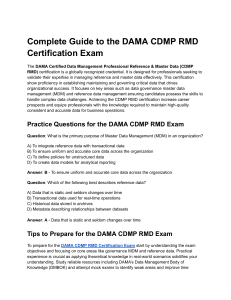 DAMA CDMP RMD Certification Exam Guide