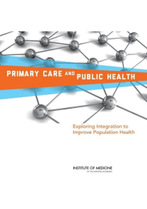 BOOKS Primary Care and Public Health Exploring Integration to Improve Population Health