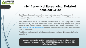 How to troubleshoot Intuit Server Not Responding Issue