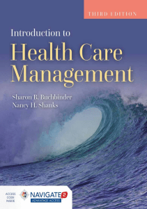 BOOK Introduction to Health Care Management