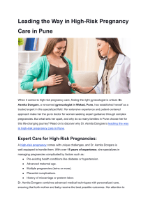 Leading the Way in High-Risk Pregnancy Care in Pune