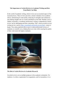 The Importance of Article Reviews in Academic Writing and How EssayShark Can Help