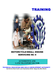 Motorcycle/Small Engine Servicing NC II Training Regulations