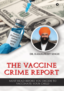 EBOOK The Vaccine Crime Report  Must Read Before You Decide to Vaccinate Your Child