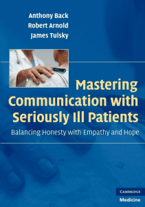 BOOKS Mastering Communication with Seriously Ill Patients Balancing Honesty with 