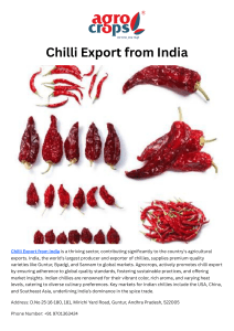 Chilli Export from India