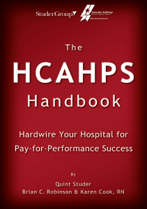 BOOK The HCAHPS Handbook Hardwire Your Hospital for Pay For Performance Success