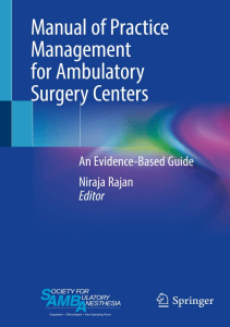 BOOKS Manual of Practice Management for Ambulatory Surgery Centers An Evidence Based 