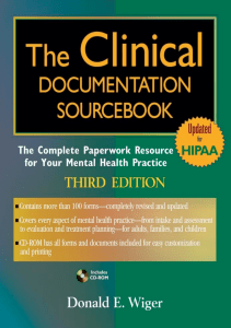 BOOK The Clinical Documentation Sourcebook The Complete Paperwork Resource for Your 