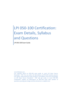 LPI 050-100 Exam Guide: Open Source Essentials