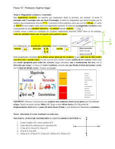 Magnitudes Escalares y Vectoriales: Hoja de Trabajo Física 10°