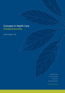 BOOK Concepts in Health Care Entrepreneurship