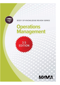 BOOK Body of Knowledge Review Series Operations Management