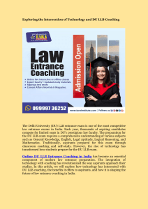 Exploring the Intersection of Technology and DU LLB Coaching