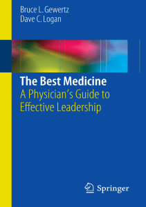 BOOKS The Best Medicine A Physician’s Guide to Effective Leadership