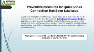 Easy Ways to Resolve QuickBooks Connection Has Been Lost