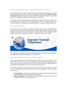 Ingrown Toenail Treatment Guide in Sydney