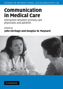 READ Communication in Medical Care Interaction between Primary Care Physicians and 