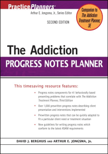 READ The Addiction Progress Notes Planner PracticePlanners 