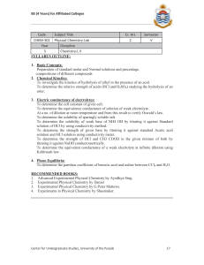 Physical Chemistry Lab Syllabus