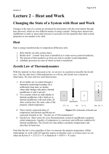 Lecture 2 - Heat and Work