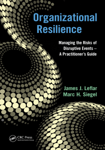 BOOKS Organizational Resilience Managing the Risks of Disruptive Events  A 