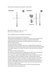 Diesel common rail fuel injector control valve set F 00V C01 349