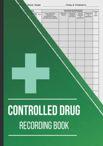 BOOK Controlled Drug Recording Book Controlled Drugs Book Record for Hospital 