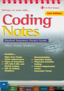 READ Coding Notes Medical Insurance Pocket Guide Davis s Notes 