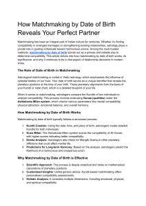 How Matchmaking by Date of Birth Reveals Your Perfect Partner