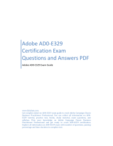 Adobe AD0-E329 Exam Guide: Questions & Answers