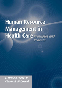 BOOK Human Resource Management in Health Care Principles and Practice