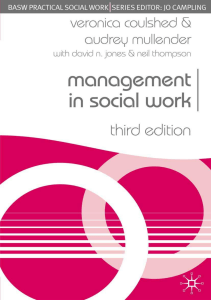 BOOK Management in Social Work Practical Social Work Series 36 