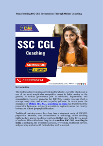 Transforming SSC CGL Preparation Through Online Coaching