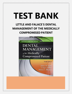 TEST BANK for Little and Falace's Dental Management of the Medically Compromised Patient 9th Edition by James W. Little, Craig Miller, Nelson L. Rhodus Chap