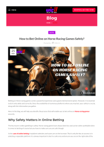 How to Bet Online on Horse Racing Games Safely?