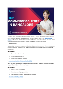 Top 10 Commerce Colleges in Bangalore You Must Know