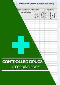 BOOKS Controlled Drug Recording Book Controlled Drugs Book Record for Hospital 