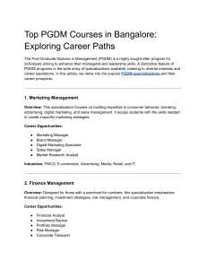 Top PGDM Courses in Bangalore  Exploring Career Paths