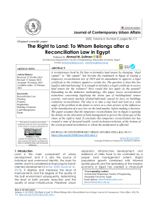 Land Rights in Egypt: Reconciliation Law Analysis