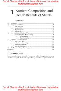 Nutriomics of Millet Crops 1st Edition by Ramesh Namdeo Pudake , Amolkumar U. Solanke, Chittaranjan Kole